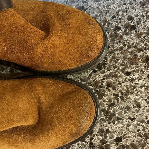 Steve Madden Dormaa Suede Moto Bootie Buckles Size 6.5M side zip double buckle - Picture 13 of 15